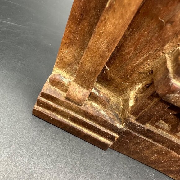 Vintage Plaque Hand Carved Wooden Religious Mini Candle Holder Jesus Lamb Church - Picture 9 of 11